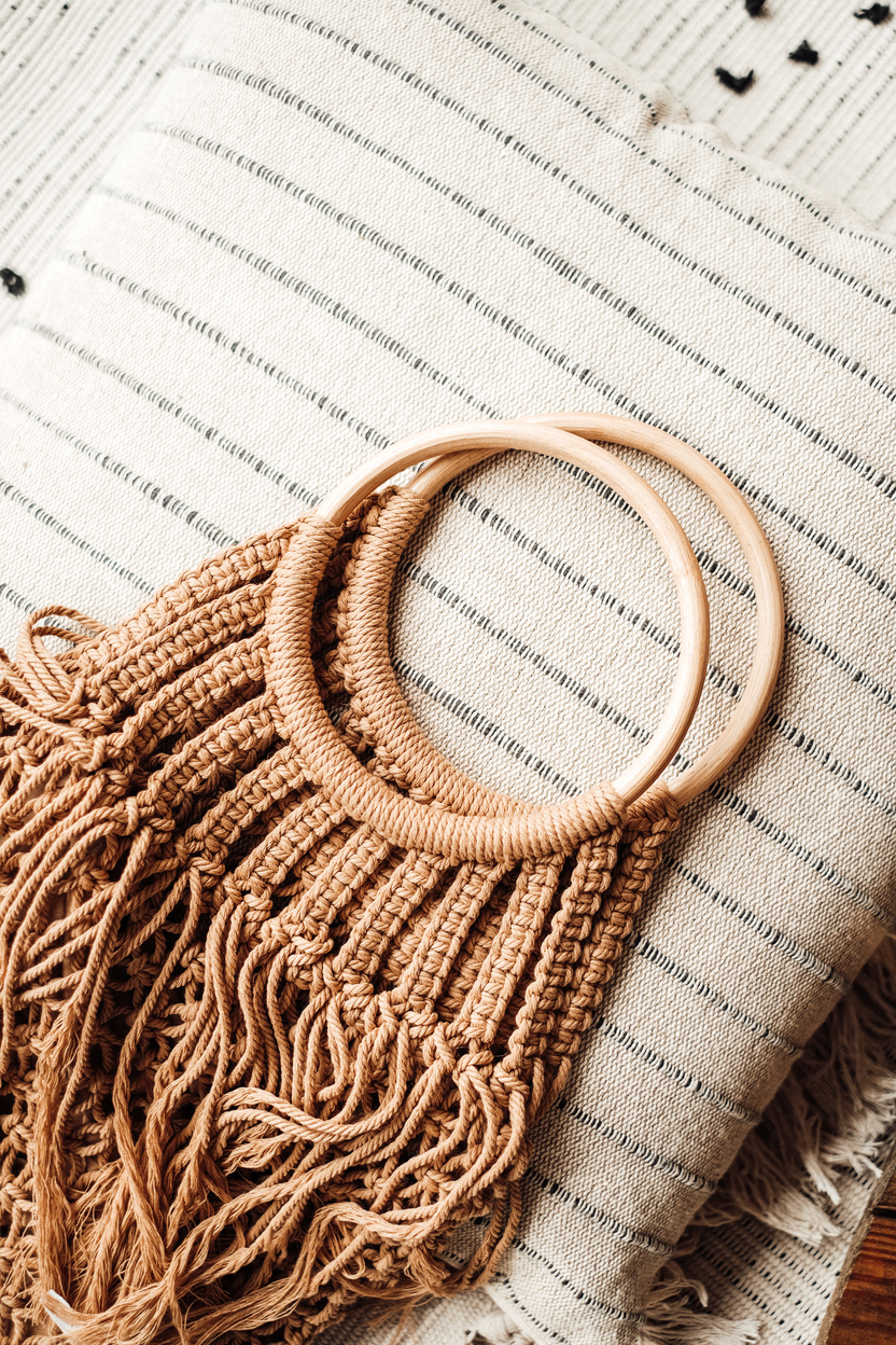 Handmade Macrame Wall Decor on Pillow